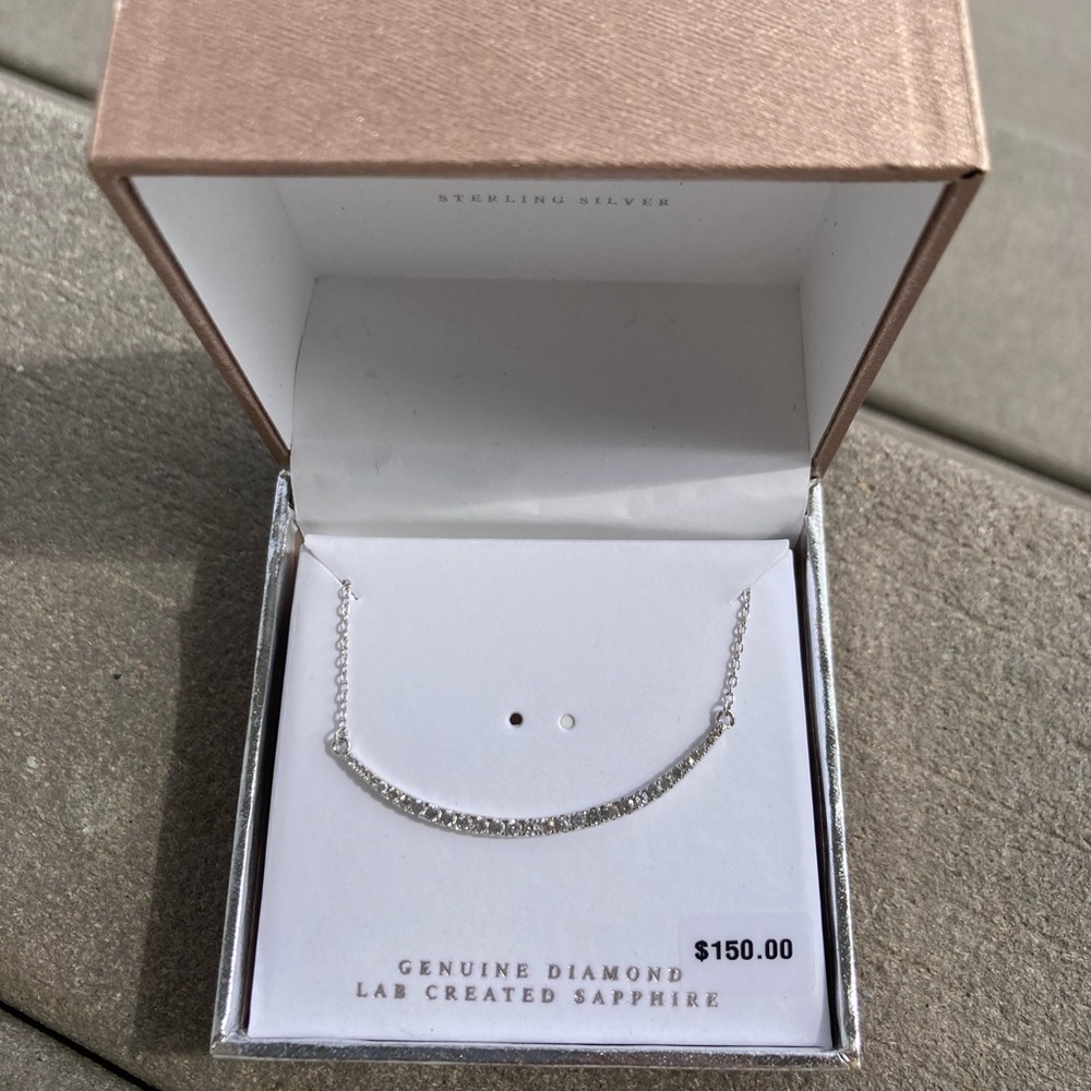 Lab created sapphire necklace
